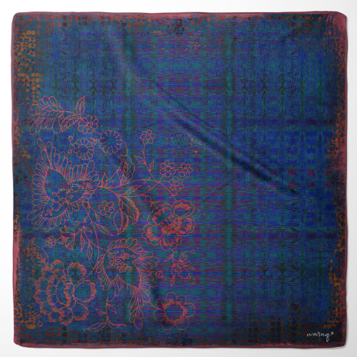 Silk Road Trail Ikat Blue Scarf