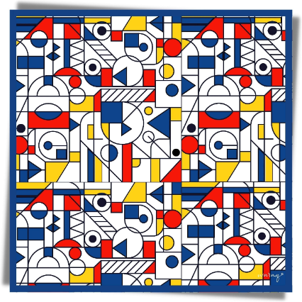 Modern Mondrian Symphony Scarf