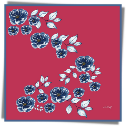 Scarlet Blue Garden Scarf