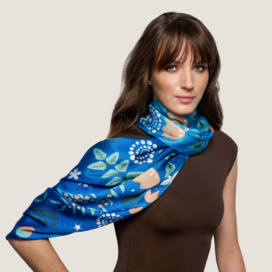 Azure Enchanted Meadow Scarf