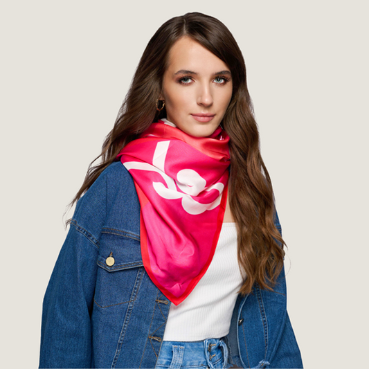 Love Struck Fuscia Rose Scarf