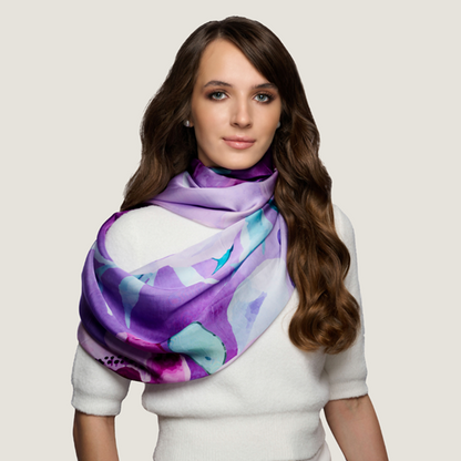 Royal Plum Floritale Scarf