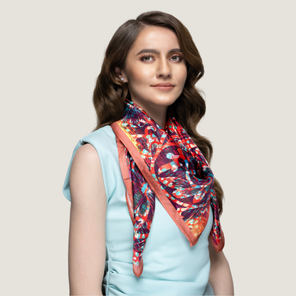 Silk Road Trail Ikat Russet Scarf